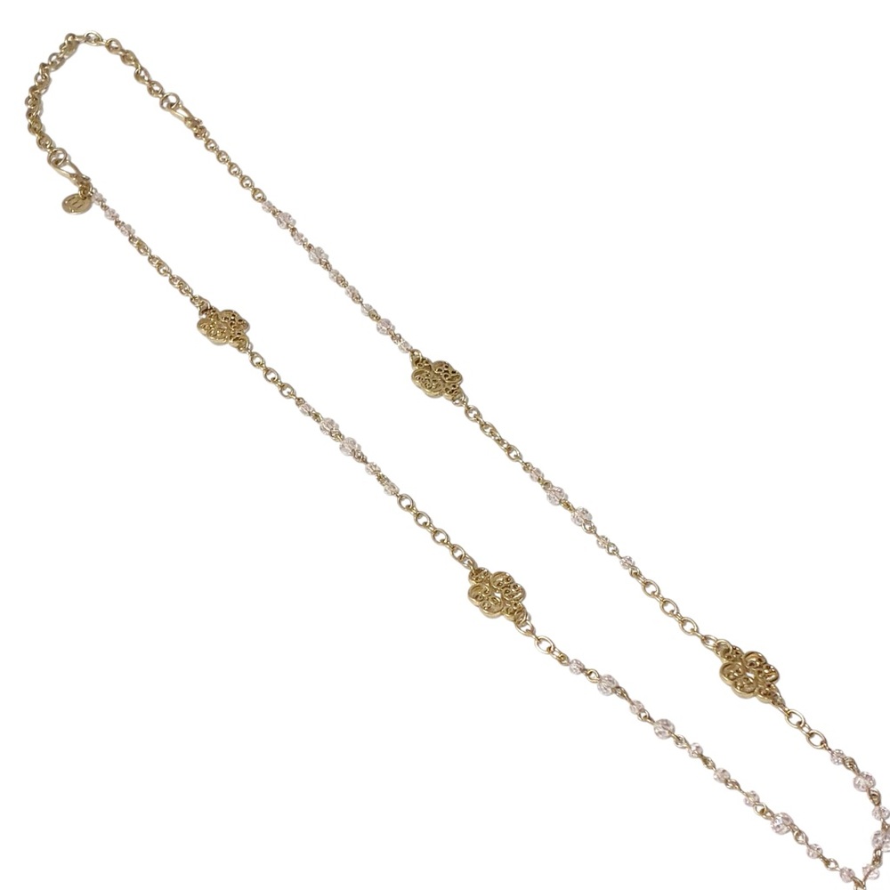 Marlyn Schiff Goldtone Promise Necklace Clear Stones